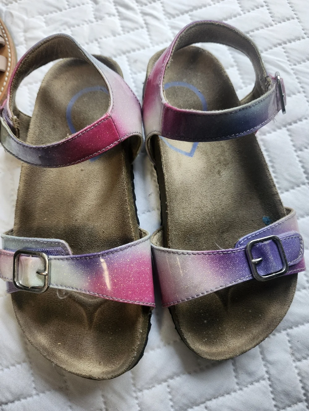 Girls Pink Gradient Double-Strap Sandals - Kids Shoes All Size 1